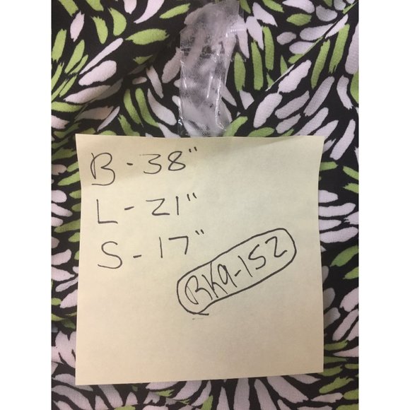 Vintage Notations Womens Blouse Size PL Green 3/4 Sleeves Pullover V Neck Stretc - Picture 9 of 9